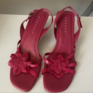 Rampage Pink Flower Kitten Heel 🌺